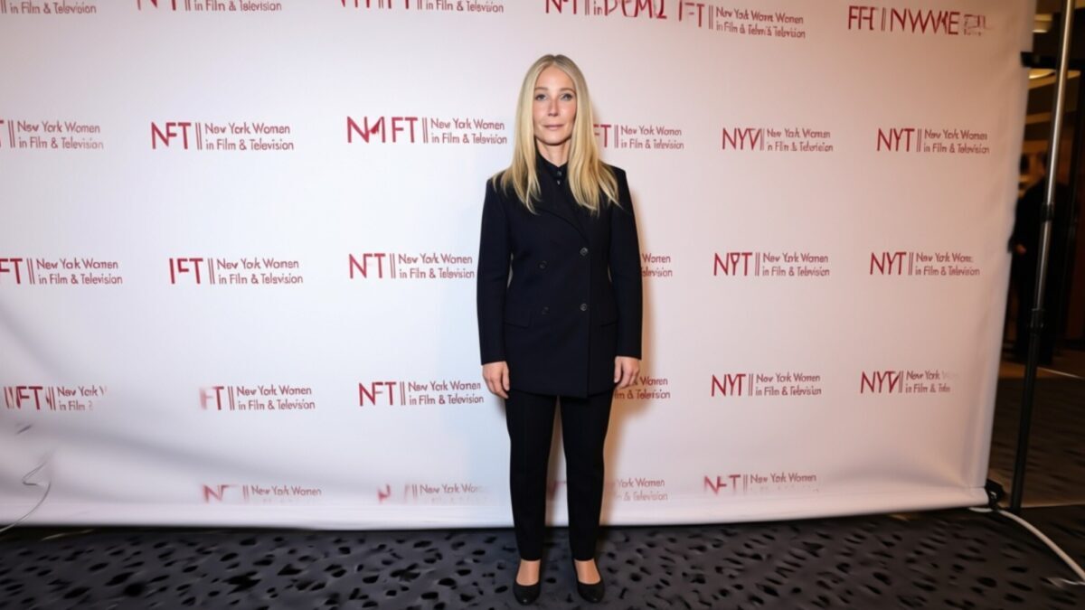 Gwyneth Paltrow a impresionat la New York cu o geantă rară Hermès și un costum Gwyn