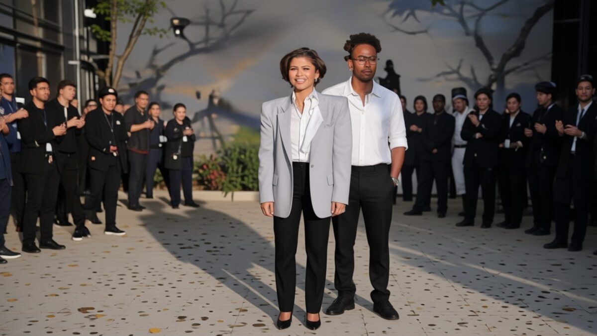 Zendaya poartă un costum Moschino și pantofi Christian Louboutin de 1.500 de dolari
