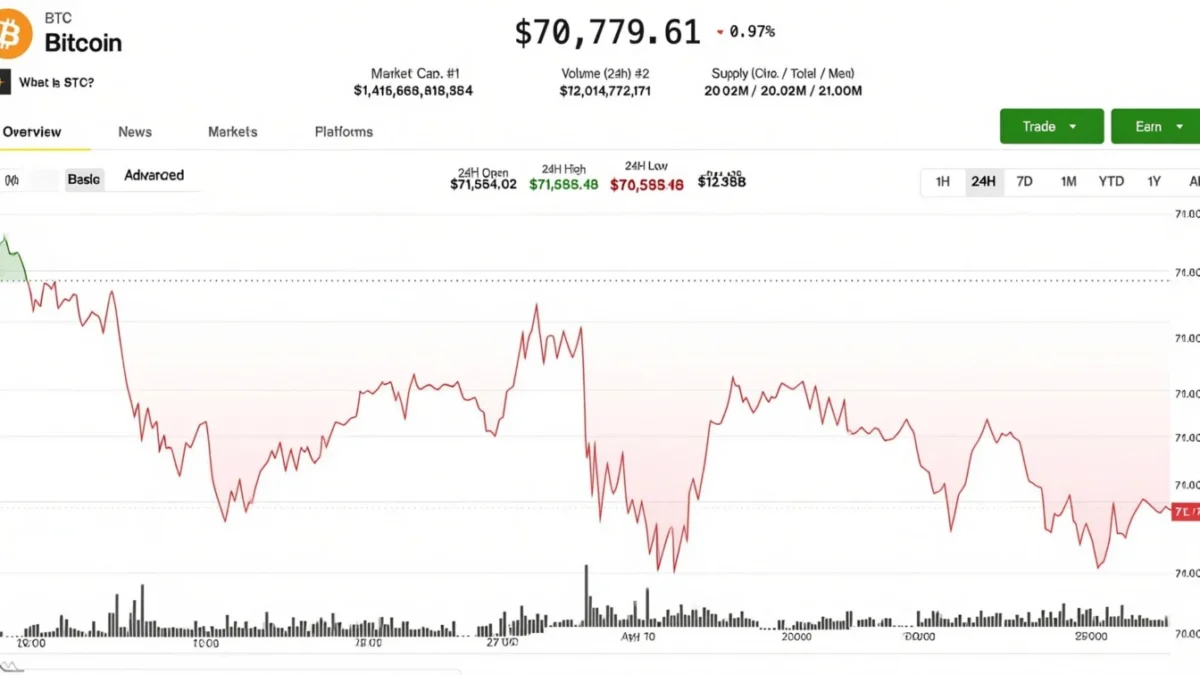 Bitcoin scade sub 71.000 de dolari după ce petrolul a sărit de 100 dolari